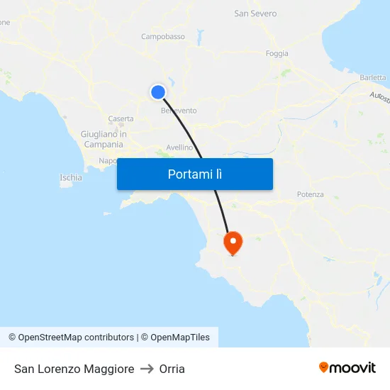 San Lorenzo Maggiore to Orria map