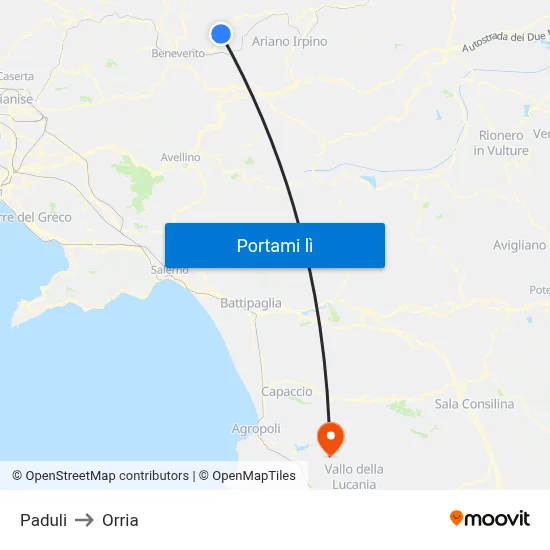 Paduli to Orria map