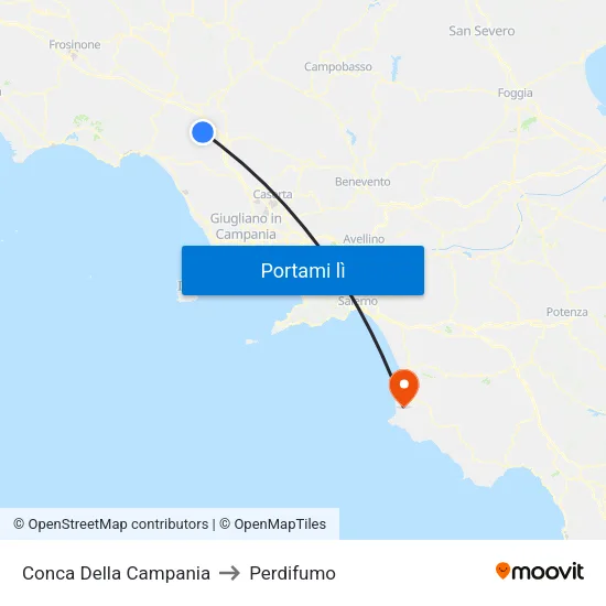 Conca Della Campania to Perdifumo map