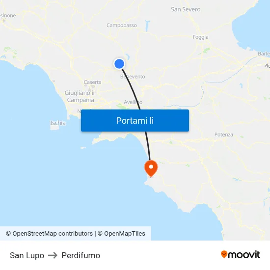 San Lupo to Perdifumo map