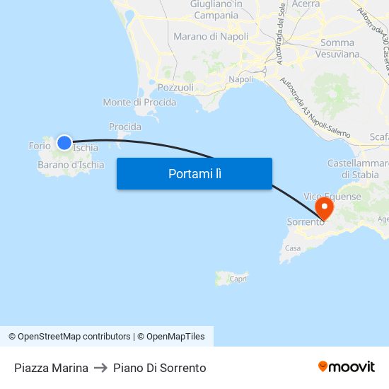 Piazza Marina to Piano Di Sorrento map