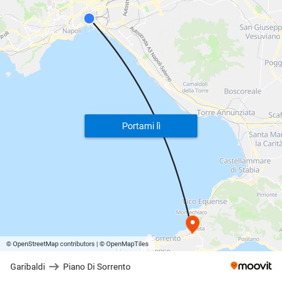 Garibaldi to Piano Di Sorrento map