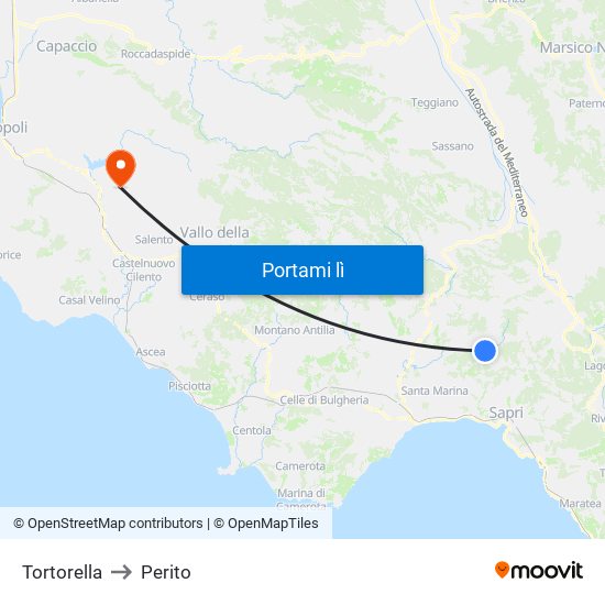 Tortorella to Perito map