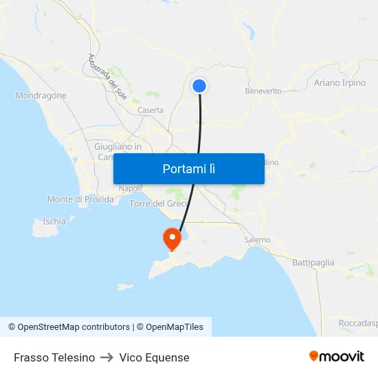 Frasso Telesino to Vico Equense map