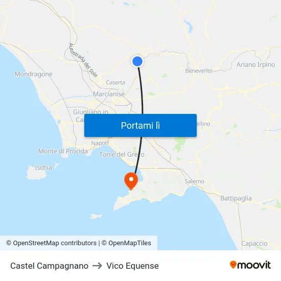 Castel Campagnano to Vico Equense map