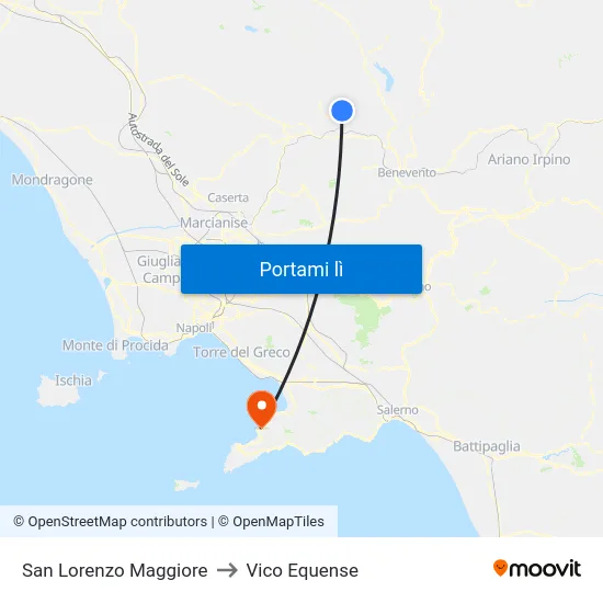 San Lorenzo Maggiore to Vico Equense map
