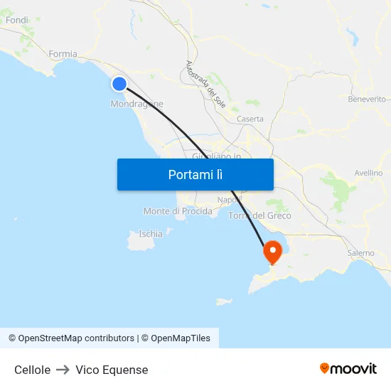 Cellole to Vico Equense map