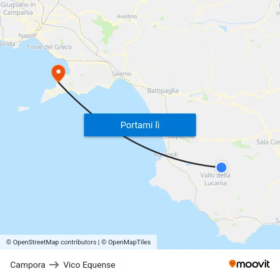 Campora to Vico Equense map