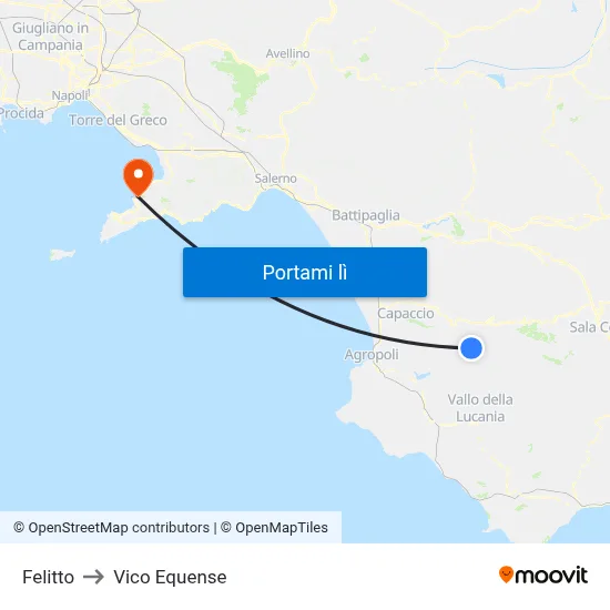Felitto to Vico Equense map