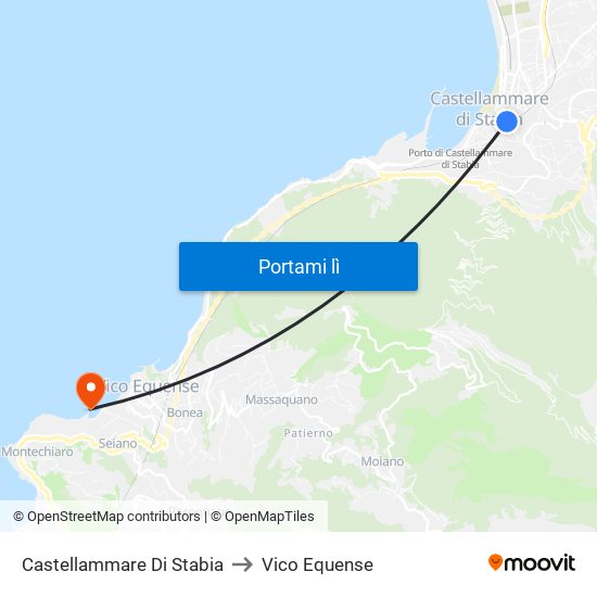 Castellammare Di Stabia to Vico Equense map