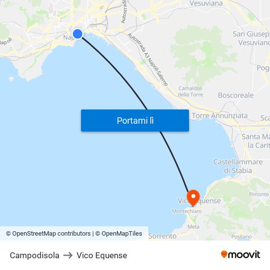 Campodisola to Vico Equense map