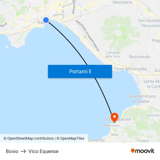 Bovio to Vico Equense map