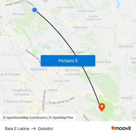 Baia E Latina to Quindici map