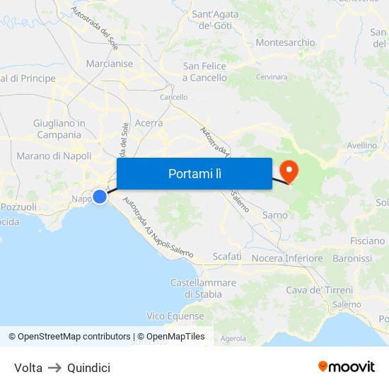 Volta to Quindici map