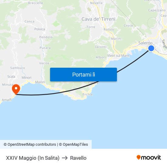 XXIV Maggio  (In Salita) to Ravello map