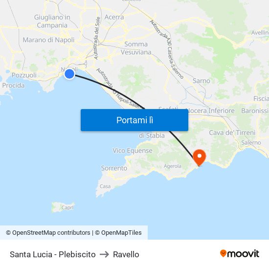 Santa Lucia - Plebiscito to Ravello map