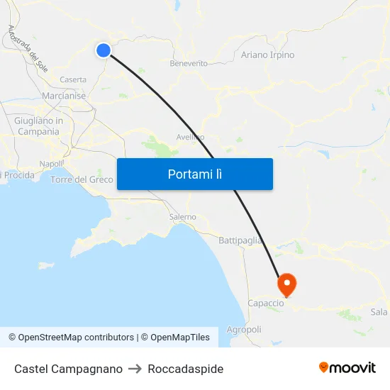 Castel Campagnano to Roccadaspide map