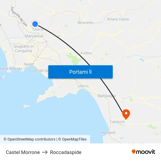 Castel Morrone to Roccadaspide map