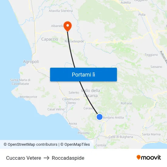 Cuccaro Vetere to Roccadaspide map