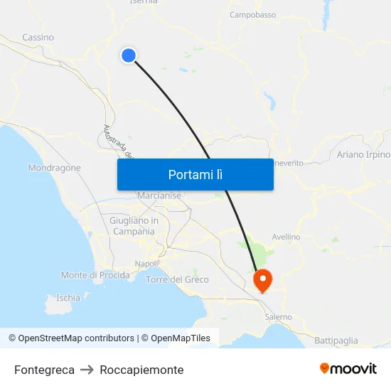 Fontegreca to Roccapiemonte map