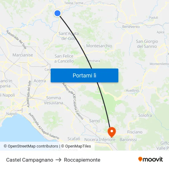 Castel Campagnano to Roccapiemonte map