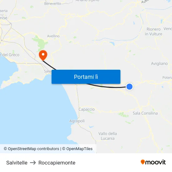 Salvitelle to Roccapiemonte map