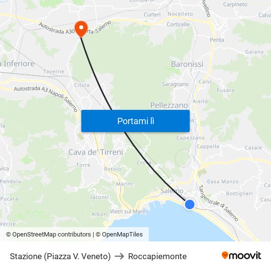 Stazione (Piazza V. Veneto) to Roccapiemonte map