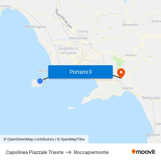 Capolinea Piazzale Trieste to Roccapiemonte map