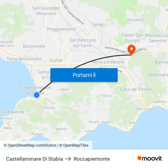 Castellammare Di Stabia to Roccapiemonte map