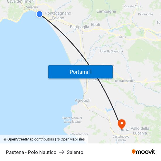 Pastena  - Polo Nautico to Salento map