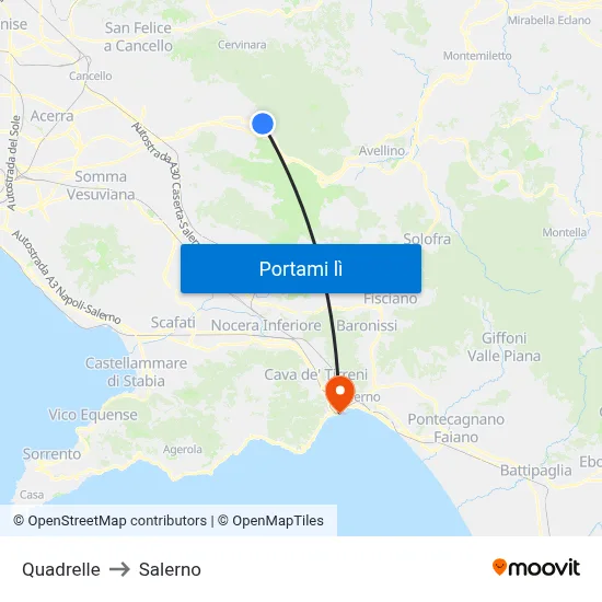 Quadrelle to Salerno map