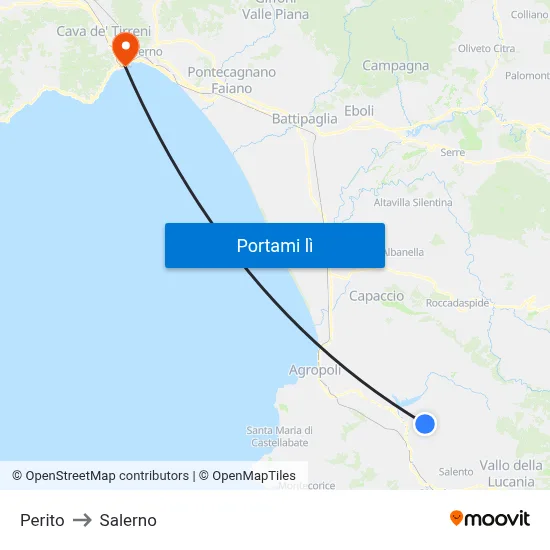 Perito to Salerno map