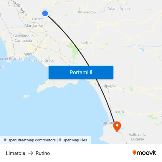 Limatola to Rutino map