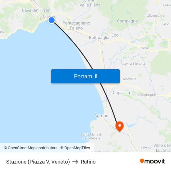 Stazione (Piazza V. Veneto) to Rutino map