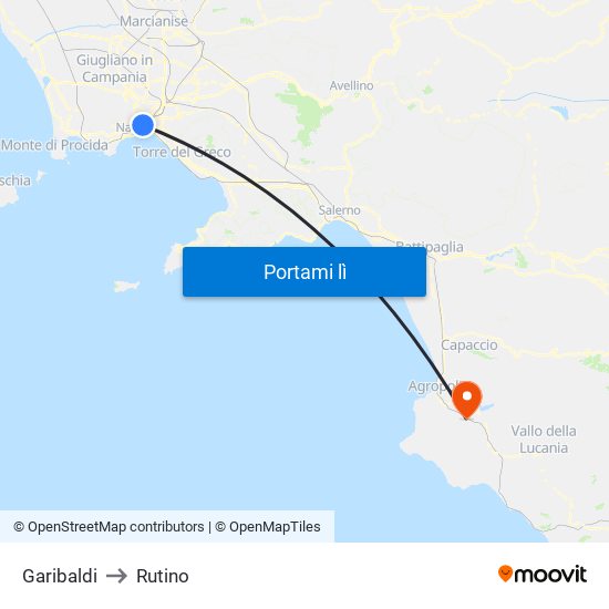 Garibaldi to Rutino map
