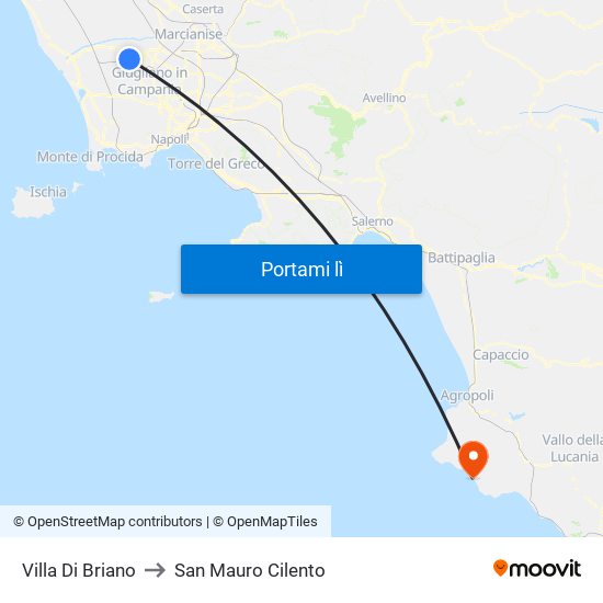 Villa Di Briano to San Mauro Cilento map