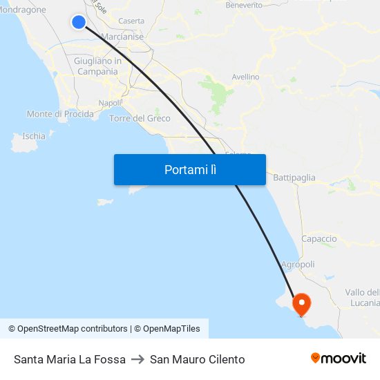 Santa Maria La Fossa to San Mauro Cilento map