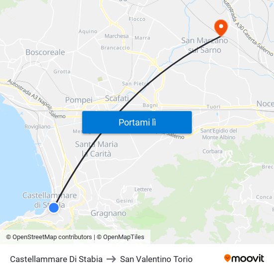 Castellammare Di Stabia to San Valentino Torio map