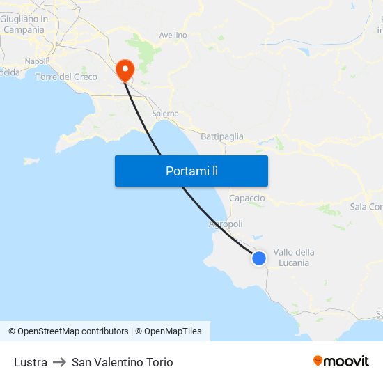 Lustra to San Valentino Torio map