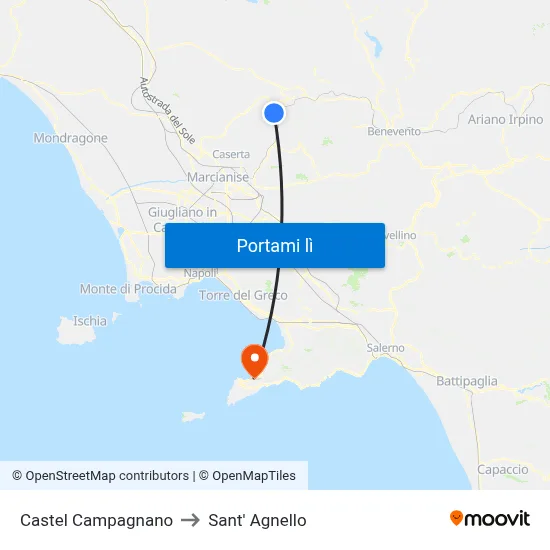 Castel Campagnano to Sant' Agnello map