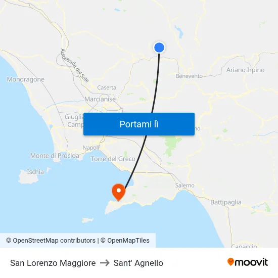 San Lorenzo Maggiore to Sant' Agnello map