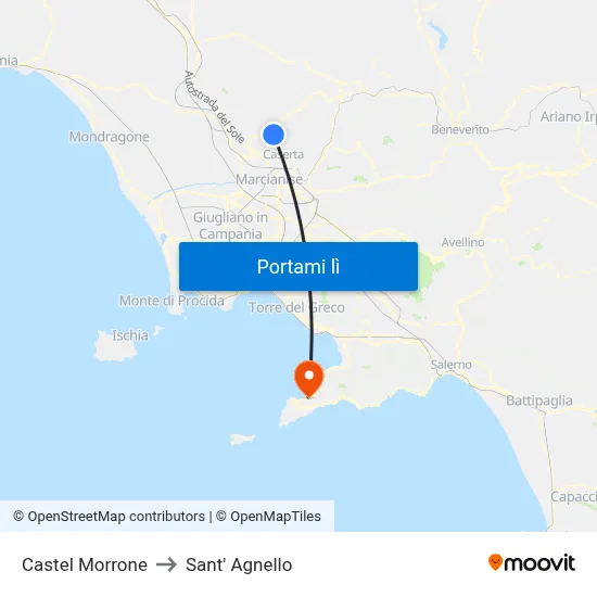 Castel Morrone to Sant' Agnello map