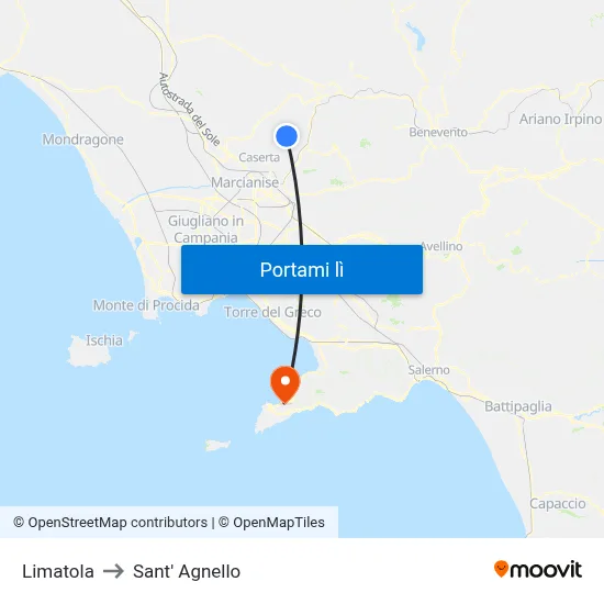Limatola to Sant' Agnello map
