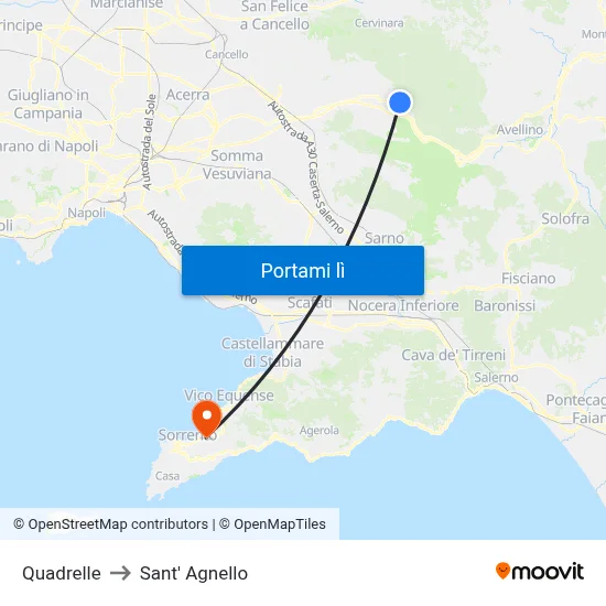 Quadrelle to Sant' Agnello map