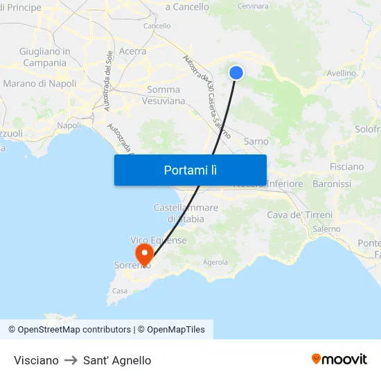 Visciano to Sant' Agnello map