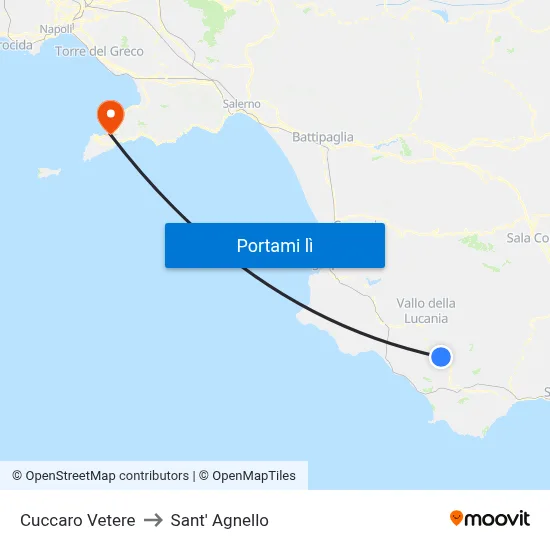 Cuccaro Vetere to Sant' Agnello map