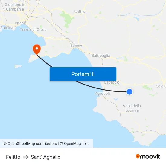 Felitto to Sant' Agnello map