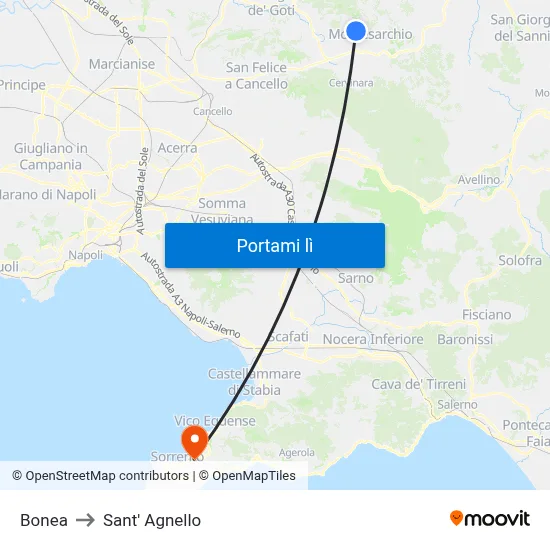 Bonea to Sant' Agnello map