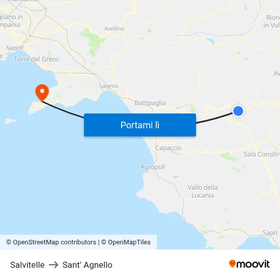 Salvitelle to Sant' Agnello map