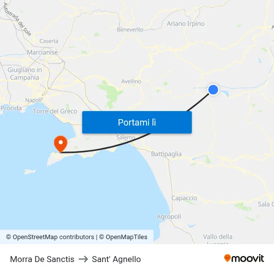 Morra De Sanctis to Sant' Agnello map